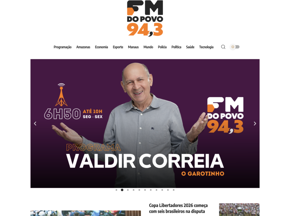 O lançamento do site faz parte da estratégia da FM do Povo 94,3, que passou por um processo de modernização.